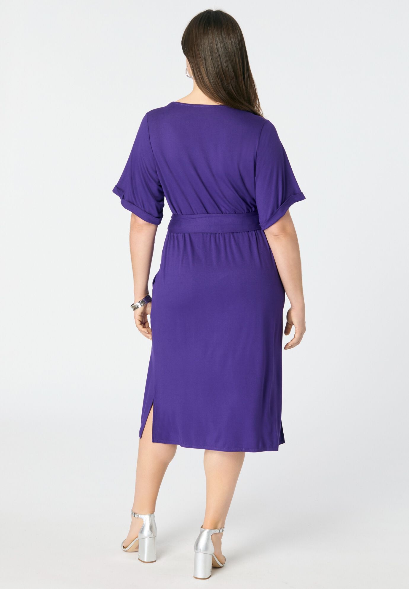 Dolman-Sleeve Dress, MIDNIGHT VIOLET, on-hover image number 1