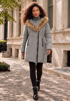 Plus Size Double Layer Puffer Coat