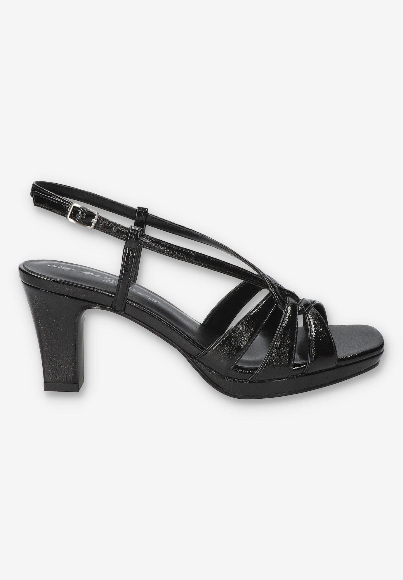 Valorie Sqaure Toe Platform Sandal, BLACK CRINKLED, alternate image number 2