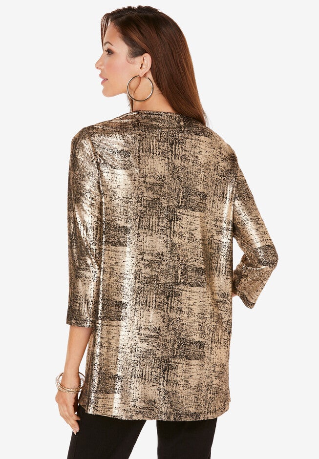 Metallic Cardigan and Tank Set, , on-hover image number 1
