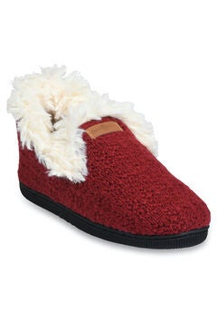 Textured Knit Fur Color Slipper Boot Slippers