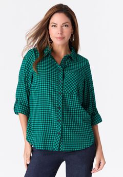 Classic Plaid Button-Front Shirt