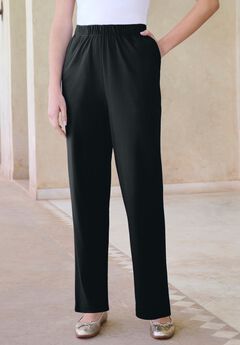 Plus Size Straight Leg Soft Knit Pull On Pant