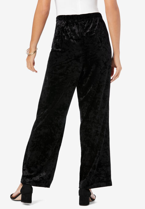 Wide-Leg Crushed Velour Pant, , on-hover image number null