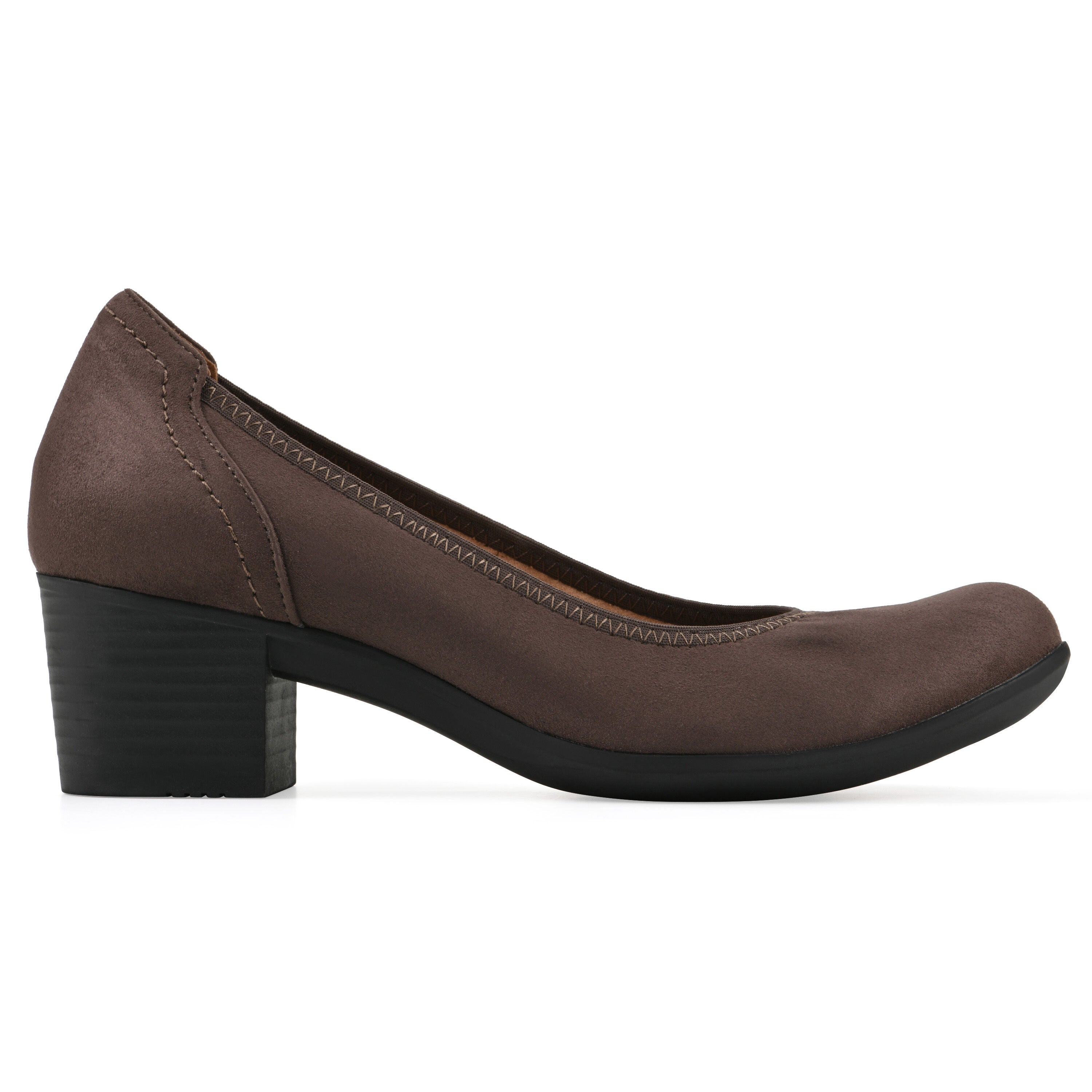 Tripton Block Heel Pump, DARK BROWN, alternate image number 2