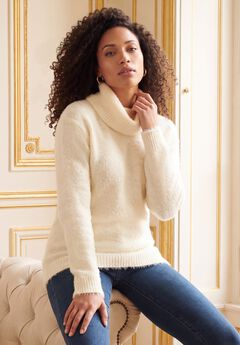 Eyelash Cowl Neck Sweater