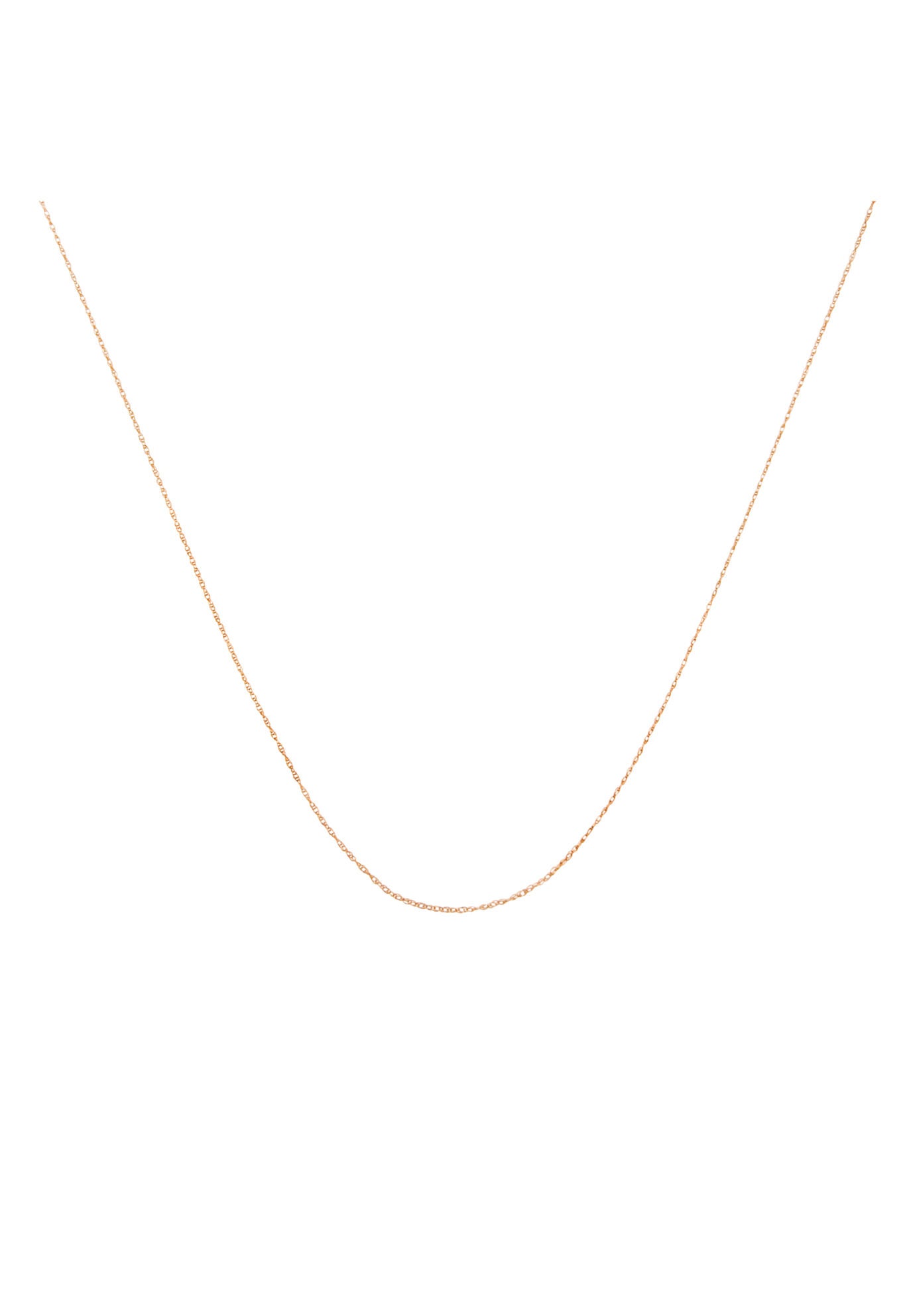 Solid Rose Gold Rope Chain Necklace Unisex 18 inches, ROSE, hi-res image number 0
