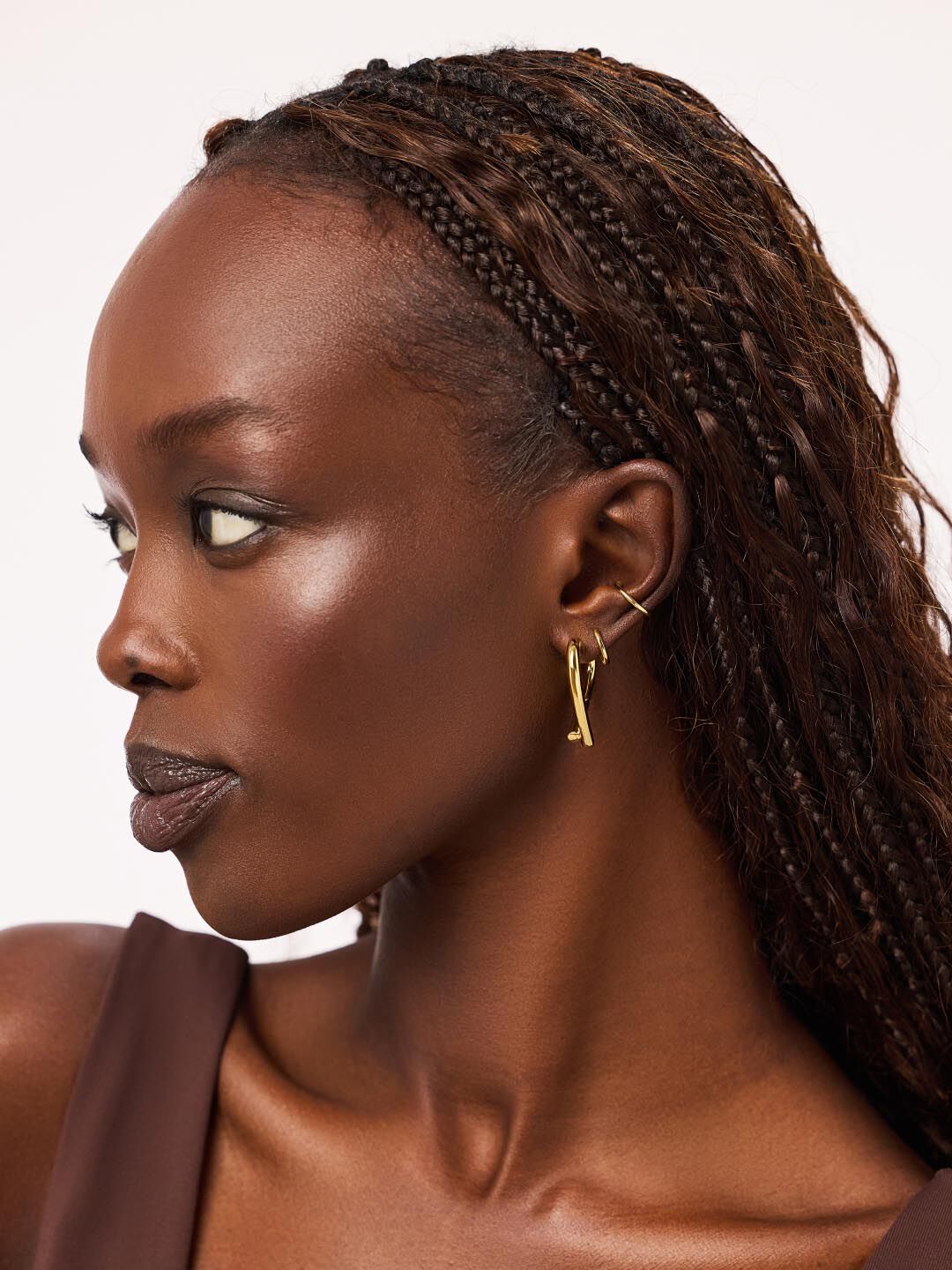 Keilan Large Heart Earrings, GOLD, alternate image number 3