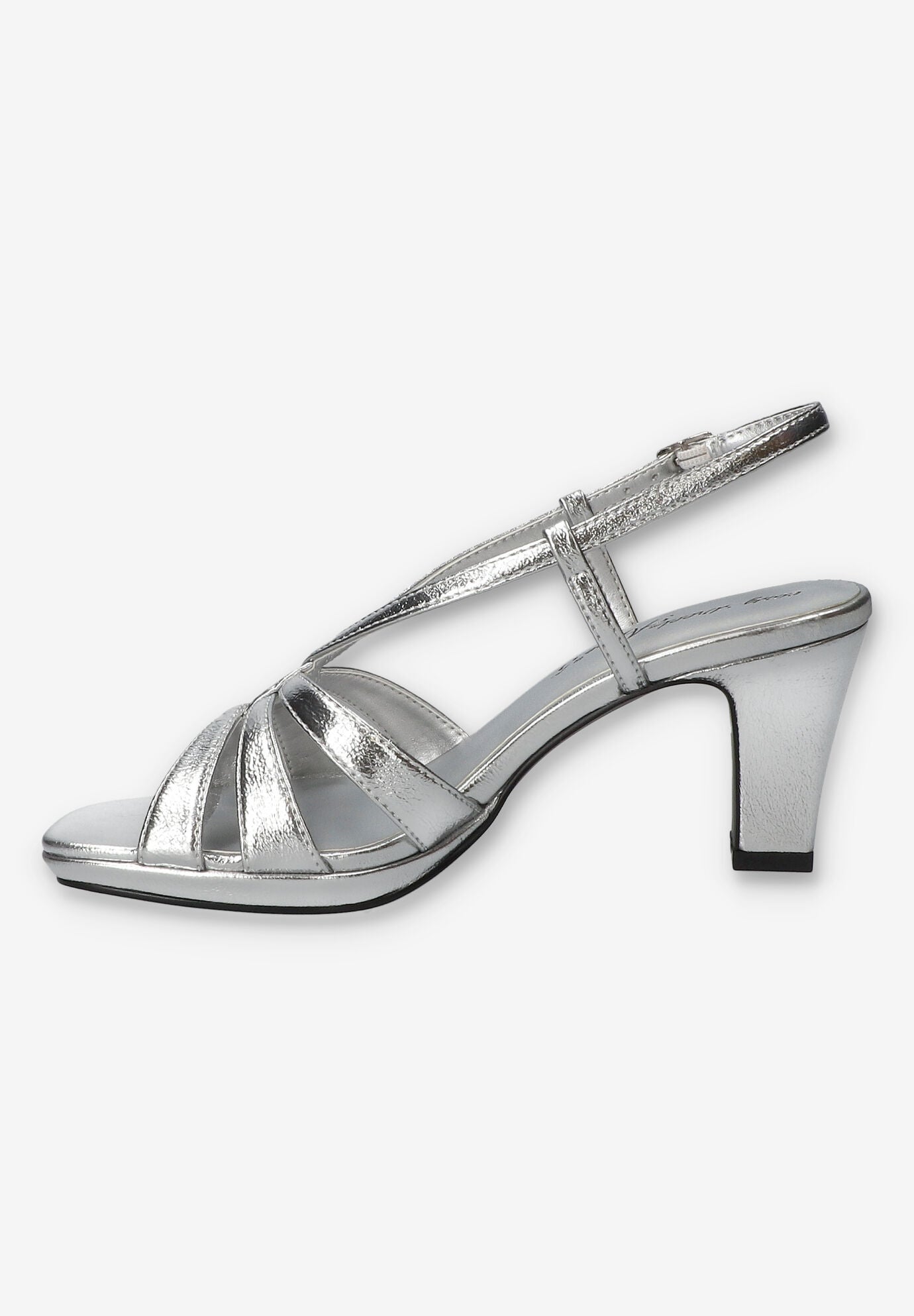 Valorie Sqaure Toe Platform Sandal, SILVER CRINKLED, alternate image number 4