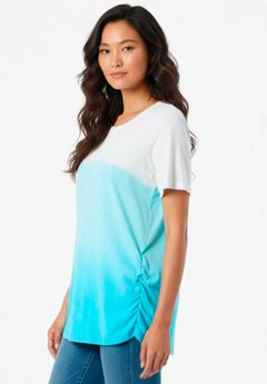 Plus Size Ombre Scoop Neck Tee