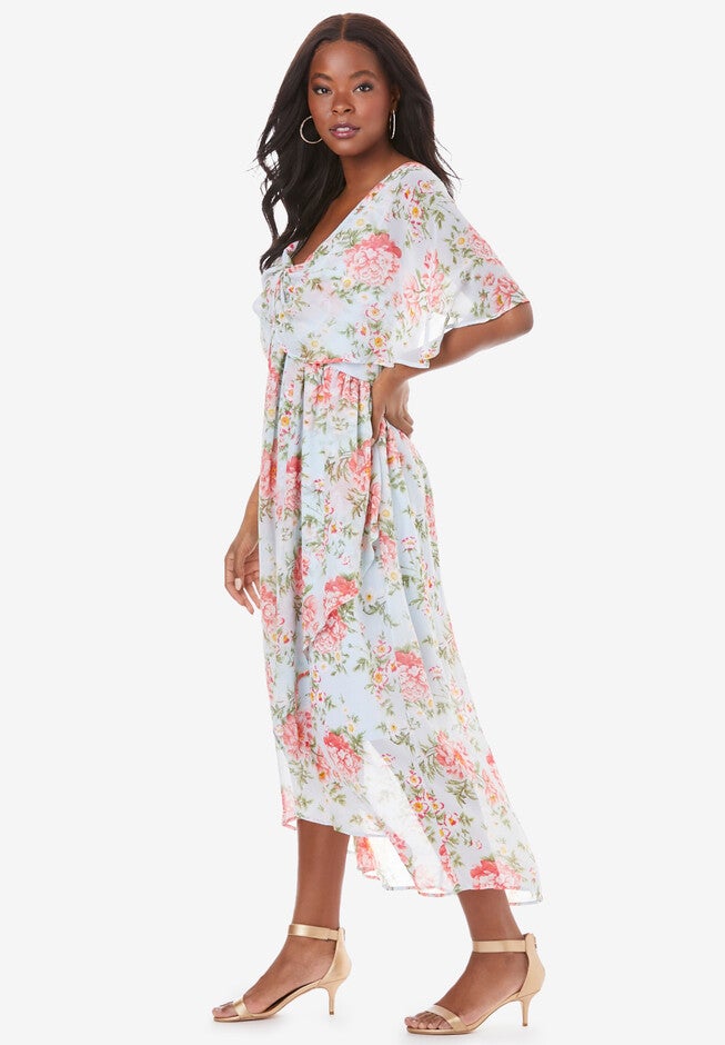 Tulip Hem Georgette Dress, , alternate image number null
