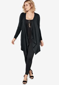 Fine Gauge Handkerchief Hem Cardigan Sweater