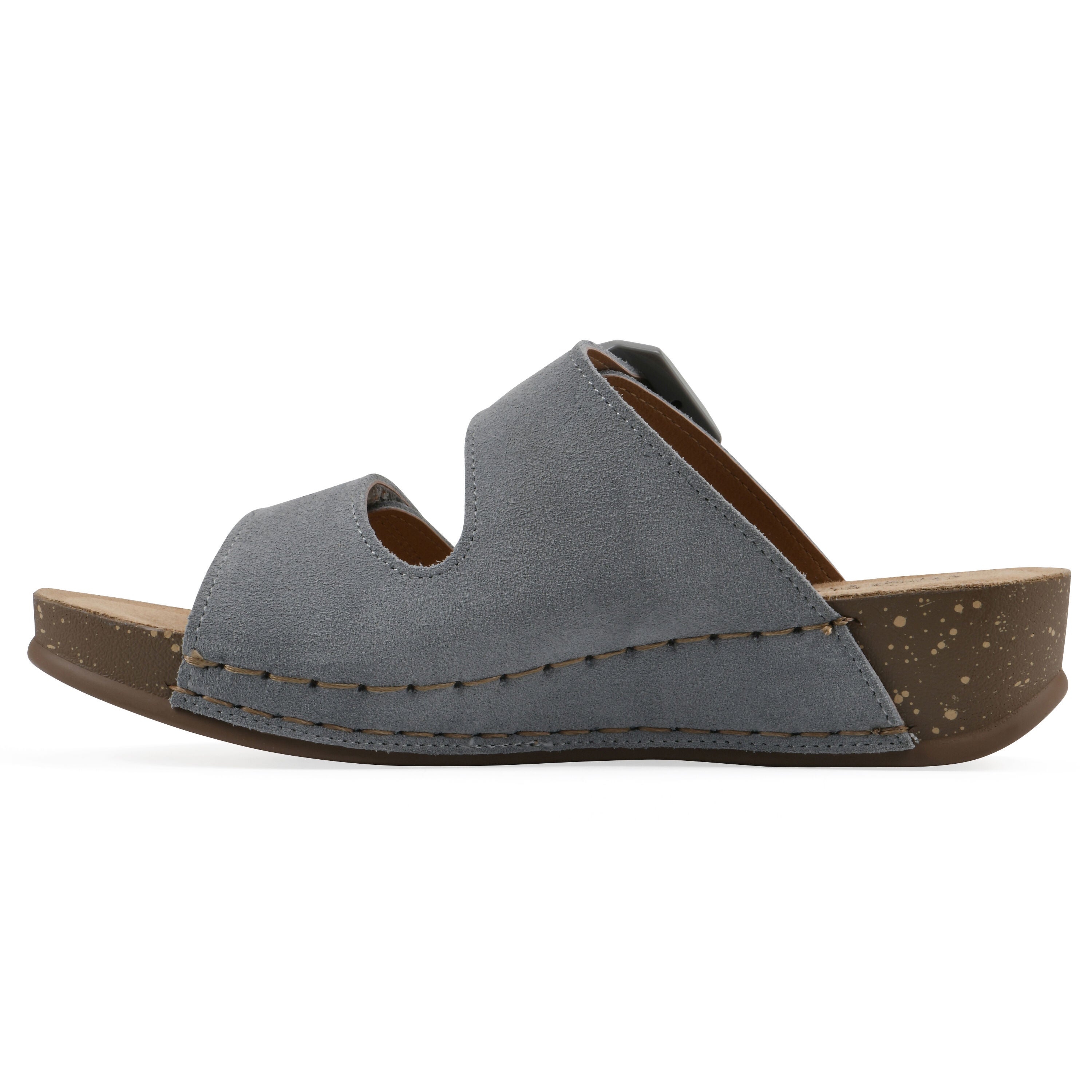 Fearful Slip On Wedge, BLUE SUEDE, alternate image number 3