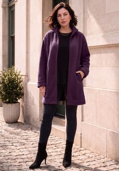 Plus Size Fleece Driving Coat
