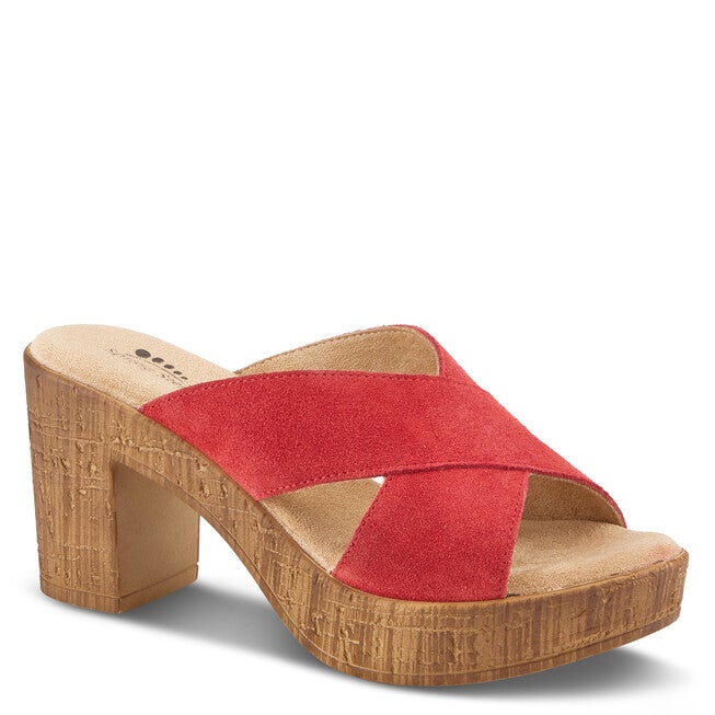Blanchar Slide Sandal, RED SUEDE, hi-res image number 0