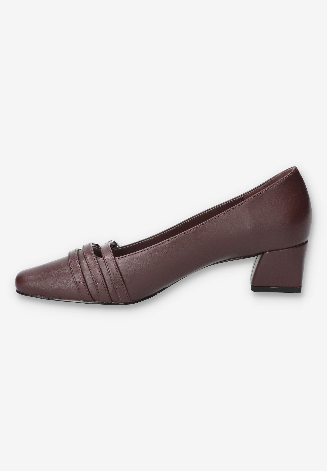 Enya Sqaure Toe Pump, BURGUNDY, alternate image number 4