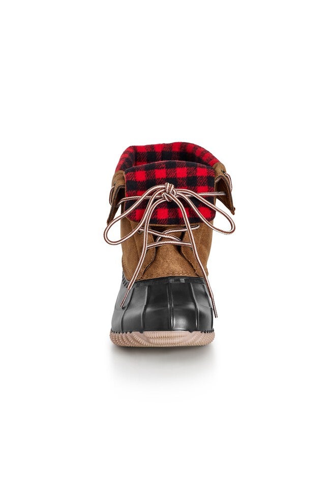 Fold Over Collar Boot, BROWN, alternate image number null