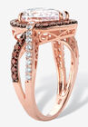 Gold over Silver Pear Cut Chcolate Cubic Zirconia Engagement Ring, , on-hover image number null