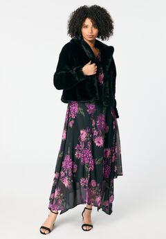 Faux Fur Cropped Shrug Jacket