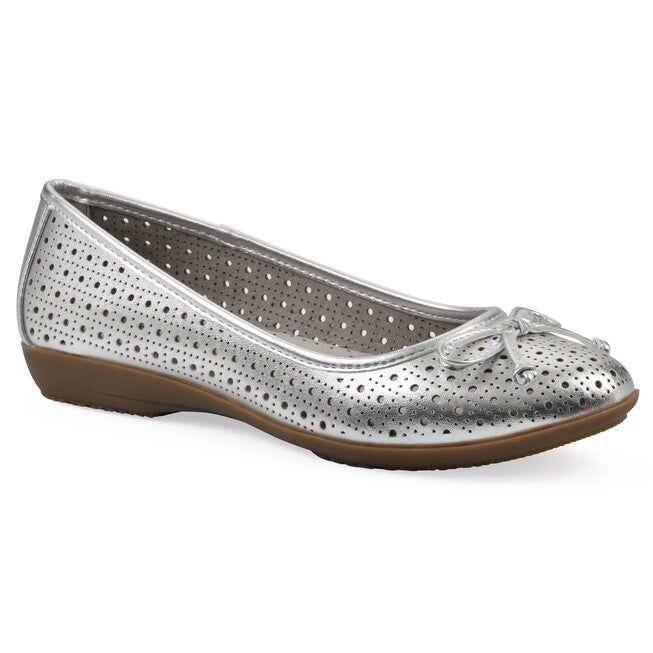 Cheryl Ballet Flat, SILVER SMOOTH, hi-res image number 0