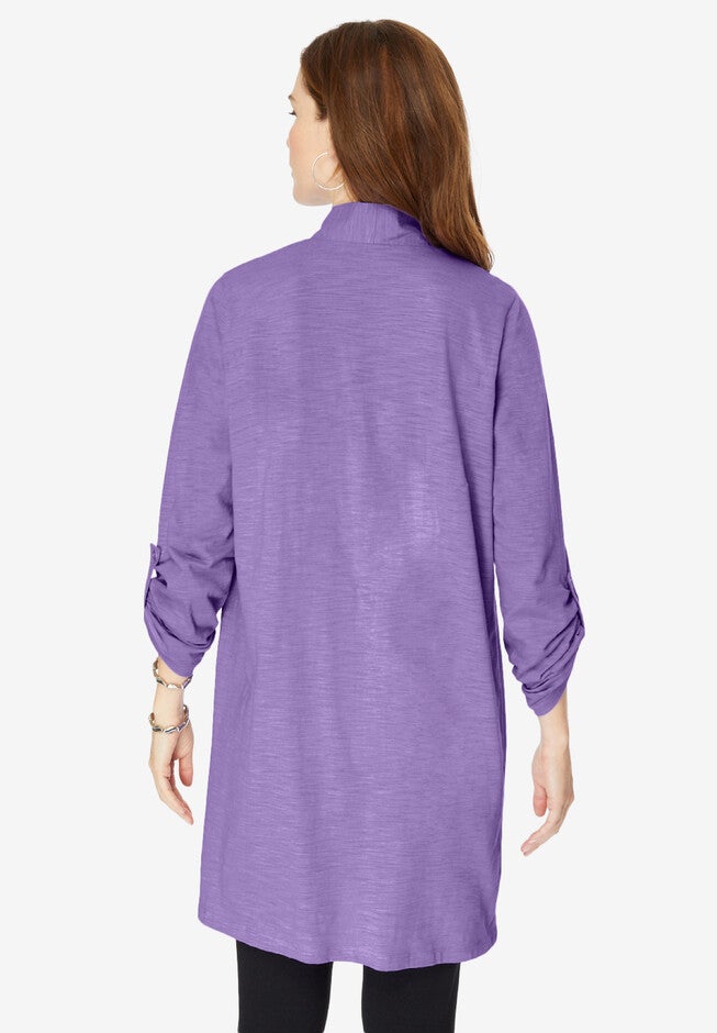 Open-Front Slub Cardigan, , on-hover image number null