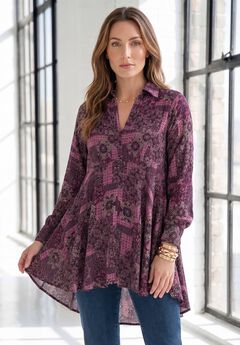 Hand Crinkled Fit And Flare Tunic