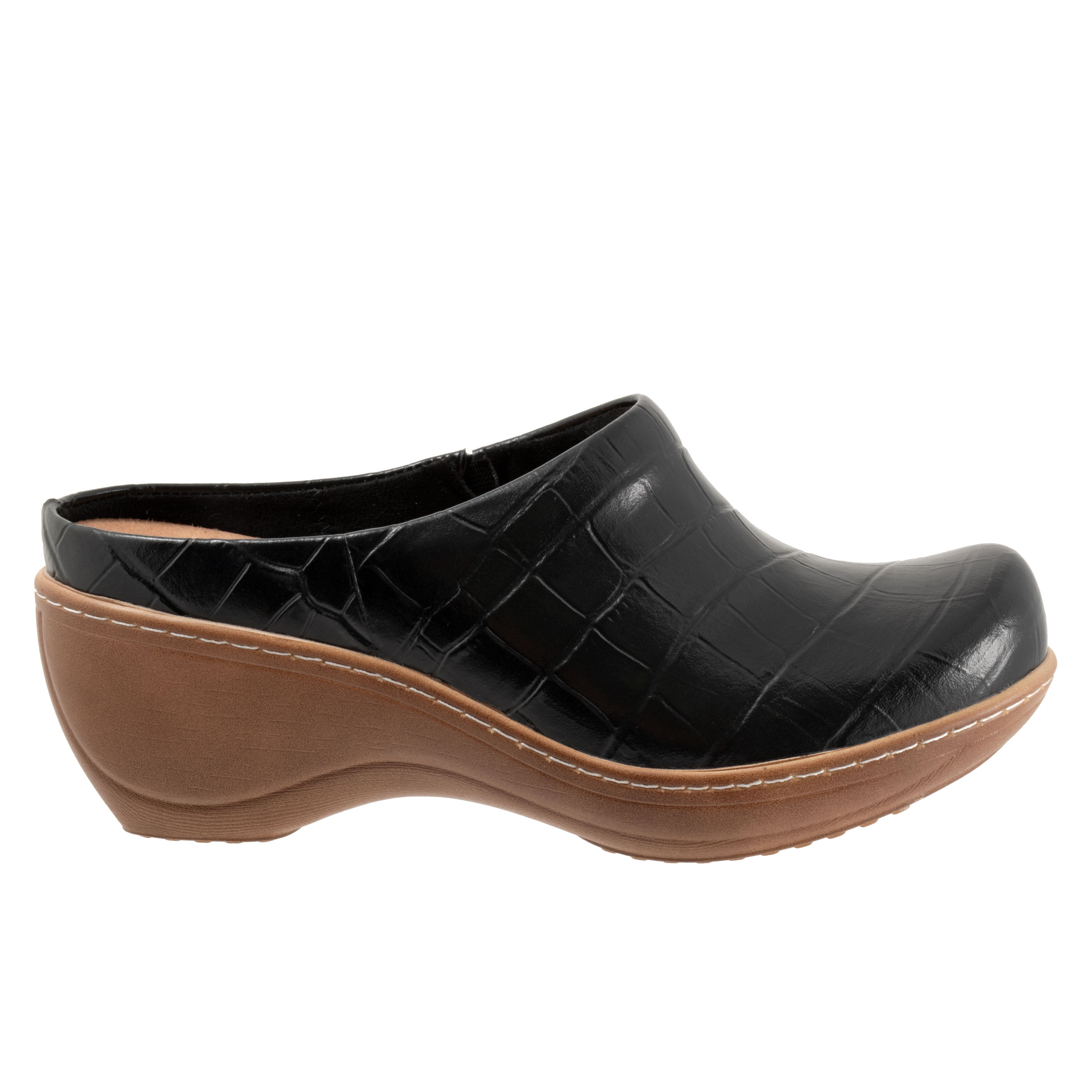Madison Clog, DARK BLACK CROCO, alternate image number 4