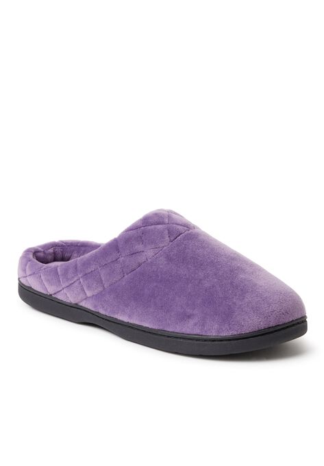Darcy Velour Clog W/Quilted Cuff Slipper, SMOKEY PURPLE, hi-res image number null