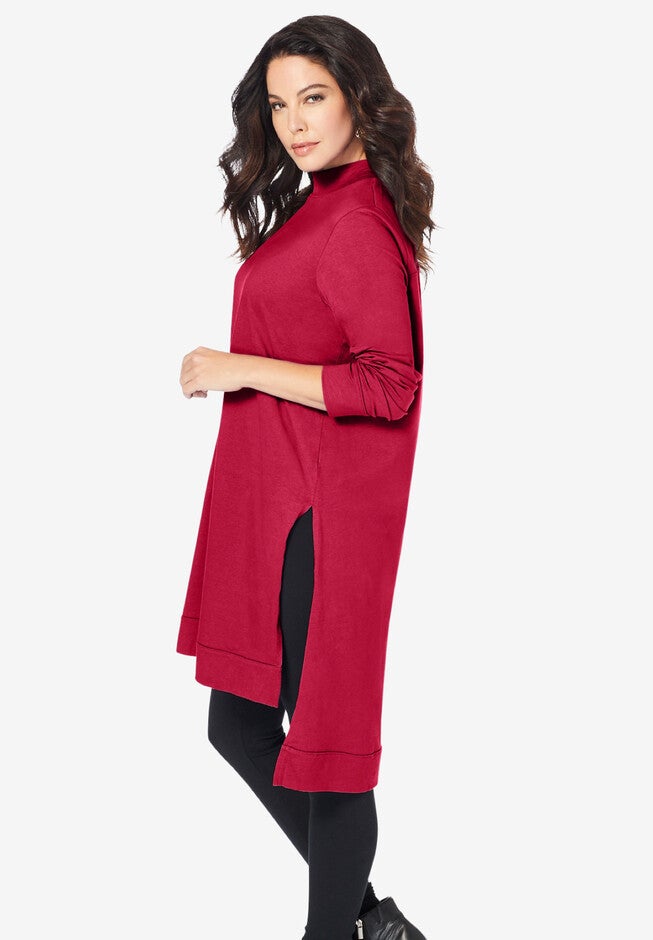 High Low Mockneck Ultimate Tunic, , alternate image number 2