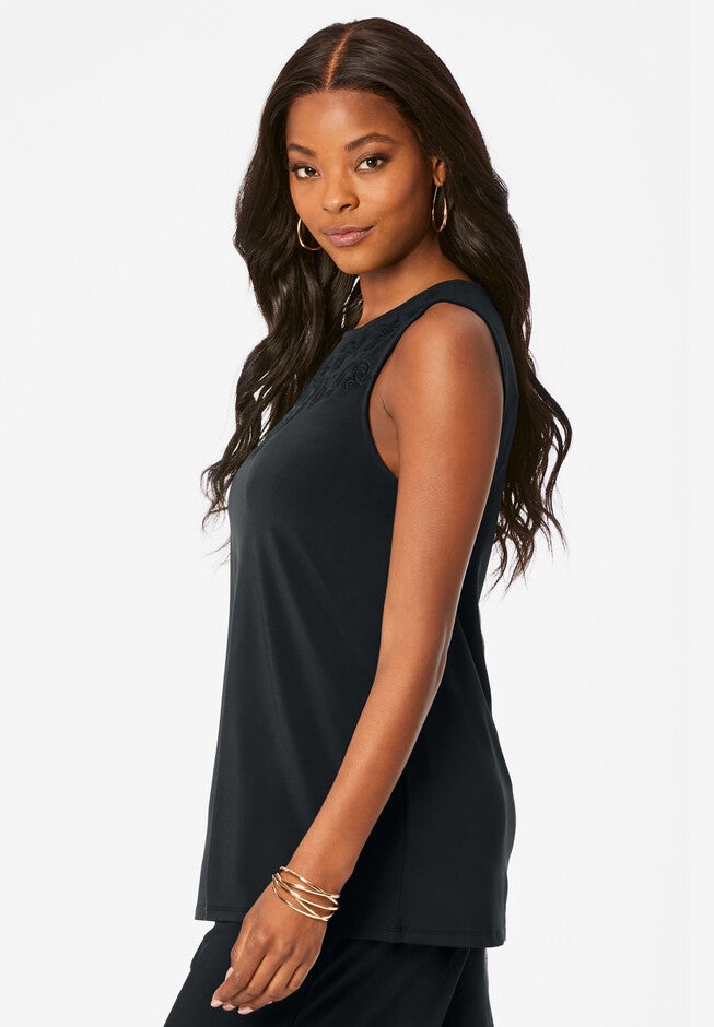 Embroidered Ultrasmooth® Fabric Tank, , alternate image number null