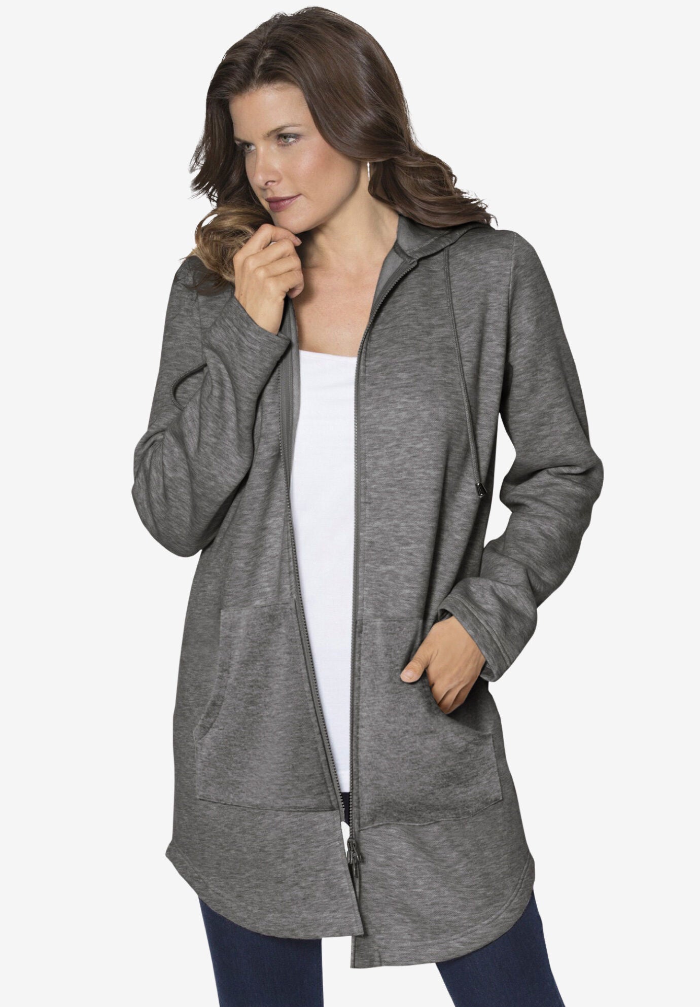 plus size fleece zip up jacket