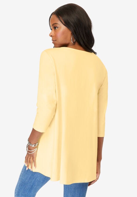 Lace-Embellished Swing Ultra Femme Top, , on-hover image number null