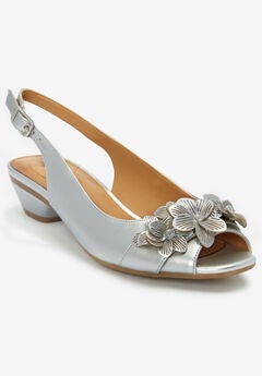 Silver Heeled Sandals For Women
