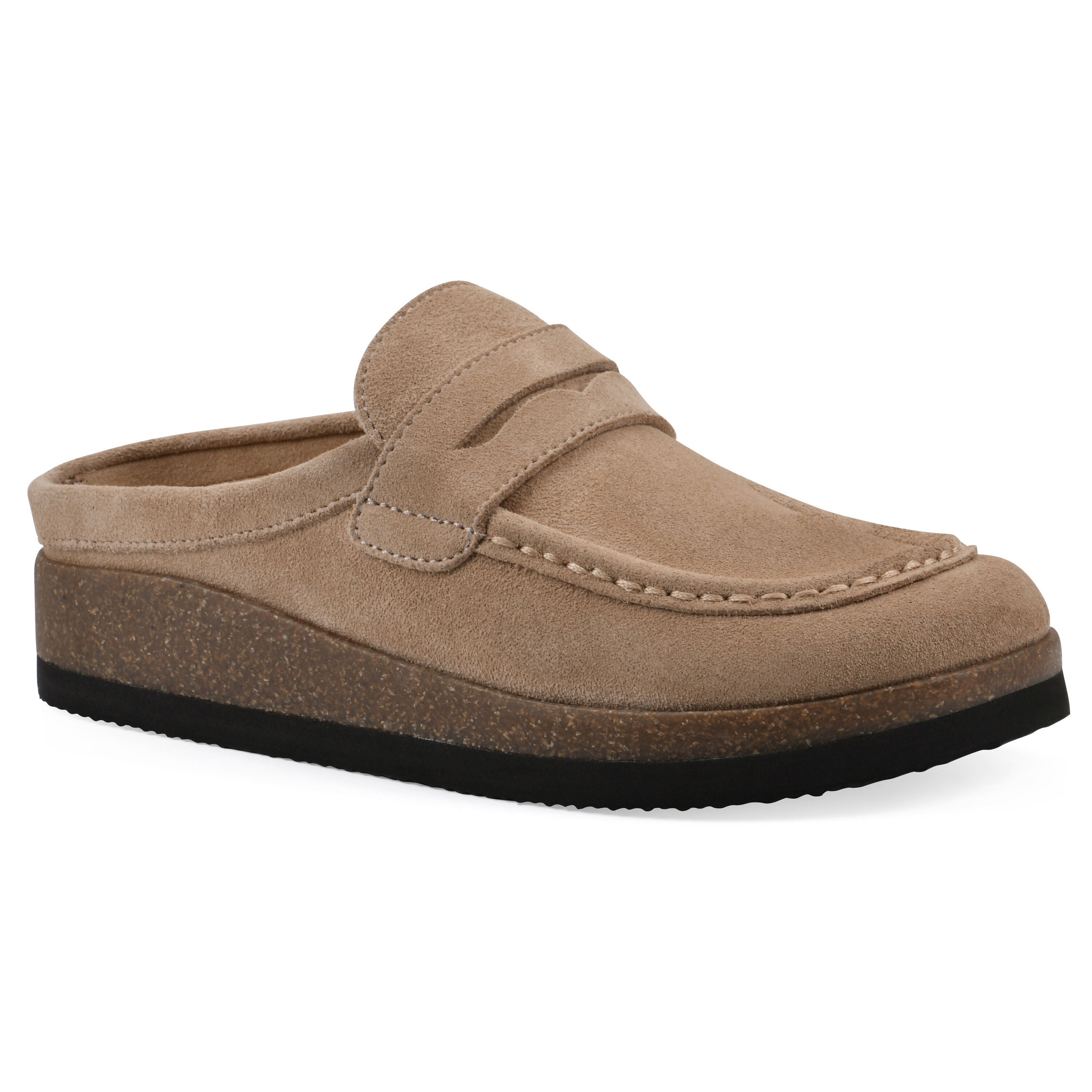 Brinlee Footbeds Clog, BEACH WOOD SUEDE, hi-res image number 0