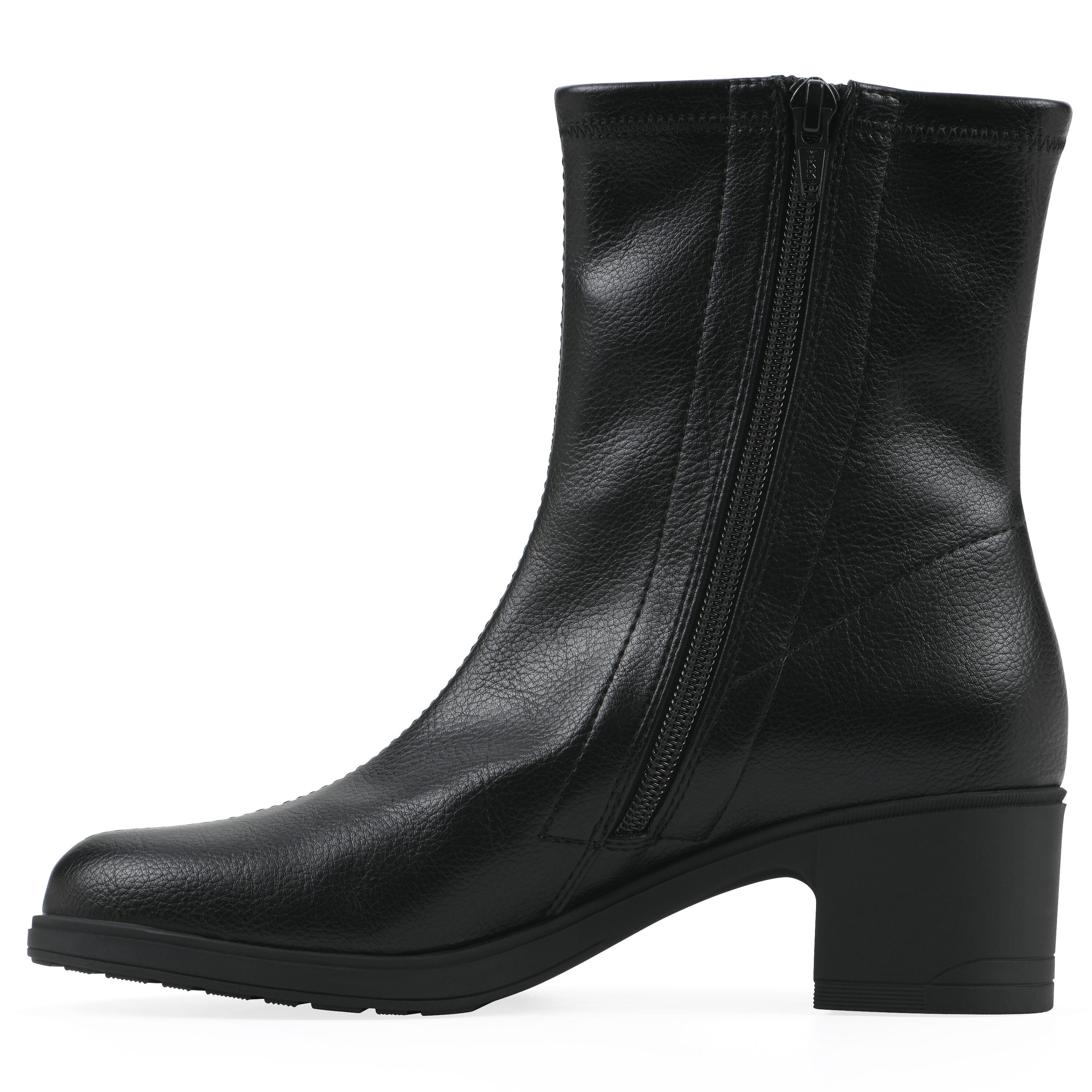 Huda Block Heel Bootie, BLACK SMOOTH, alternate image number 3