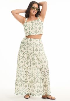 Cropped Eyelet Top
