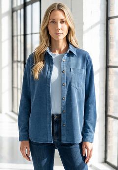 Corduroy Button-Front Shirt