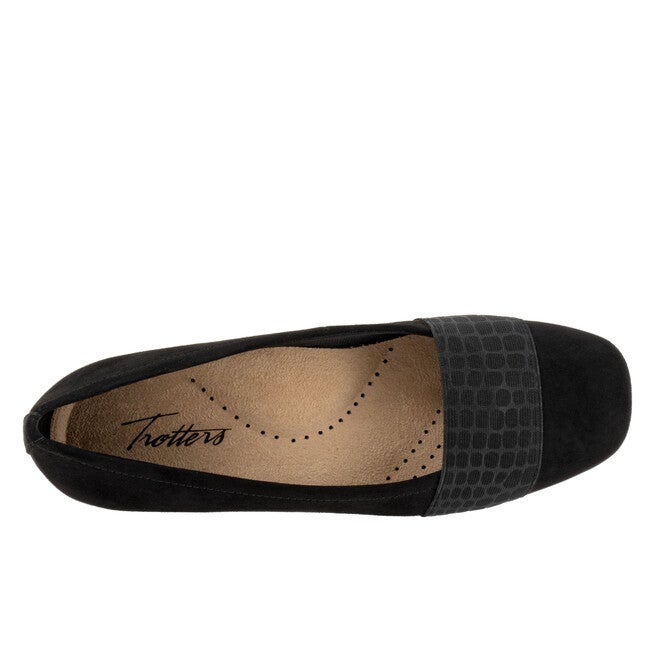 Samantha Flat, BLACK SUEDE CROCO, alternate image number 3