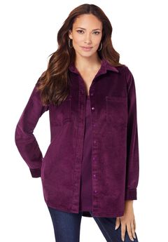 Corduroy Button-Front Shirt