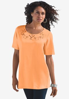 Eyelet Cutout Tee