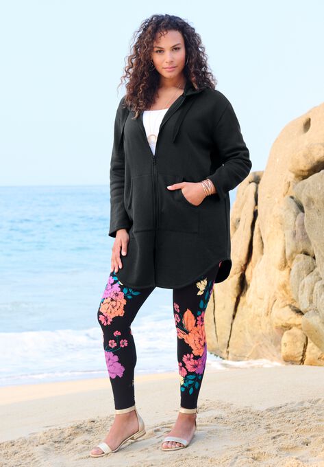 Fleece Zip Hoodie Jacket, , alternate image number null