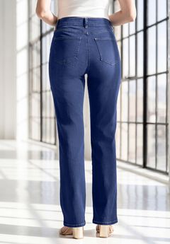 Plus Size 360º Stretch 5-Pocket Straight Leg Jean