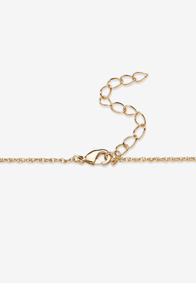 Yellow Gold-Plated Pendant. Oval Shaped Multi Genuine Gemstone 18 inches Jewelry, , on-hover image number null