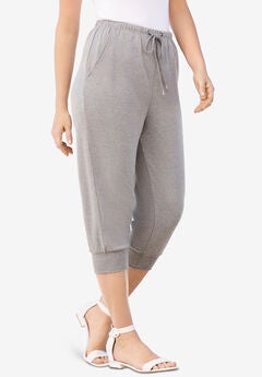 Drawstring Soft Knit Capri Pant