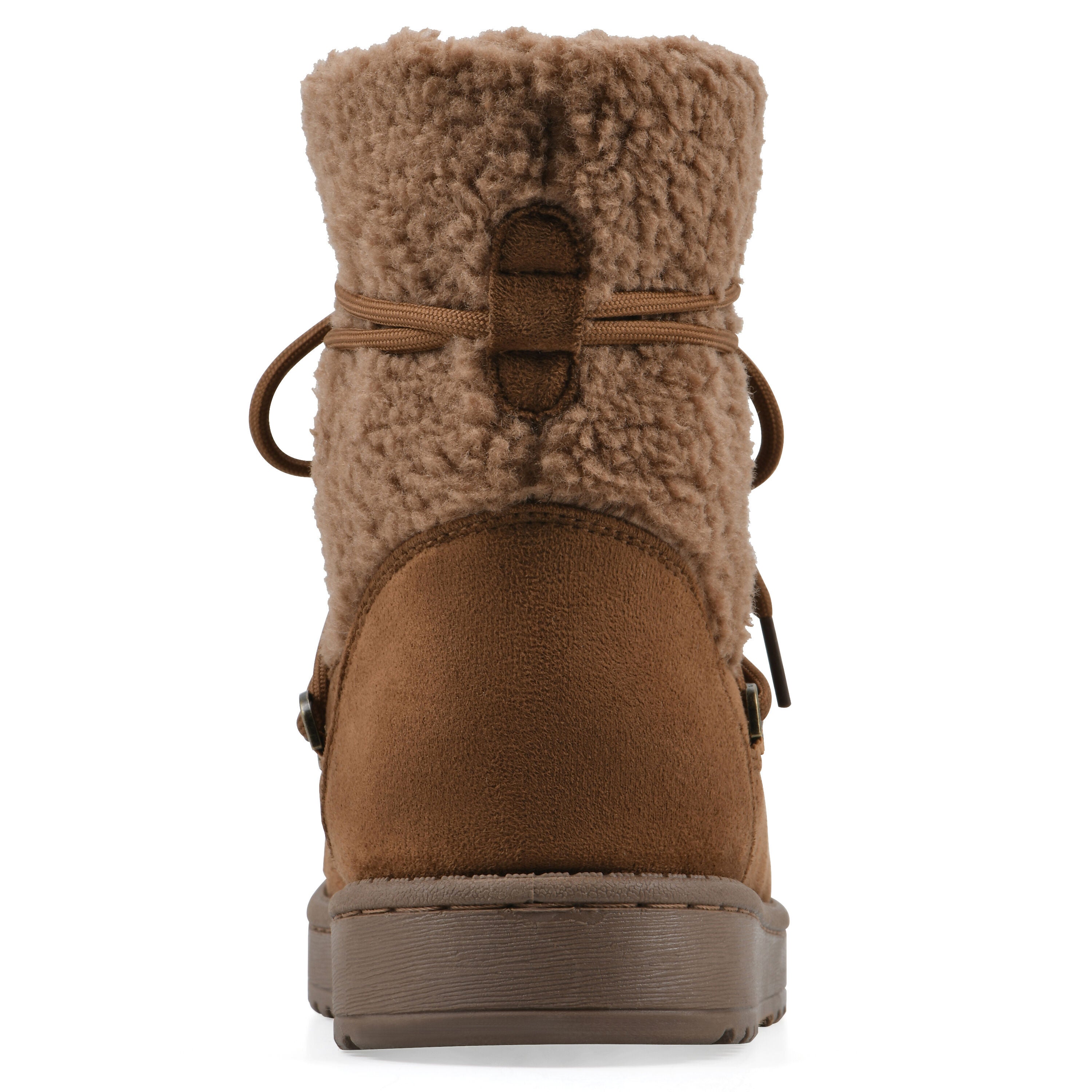 Isador Faux Sherpa Lace-Up Boot, CHESTNUT, on-hover image number 1