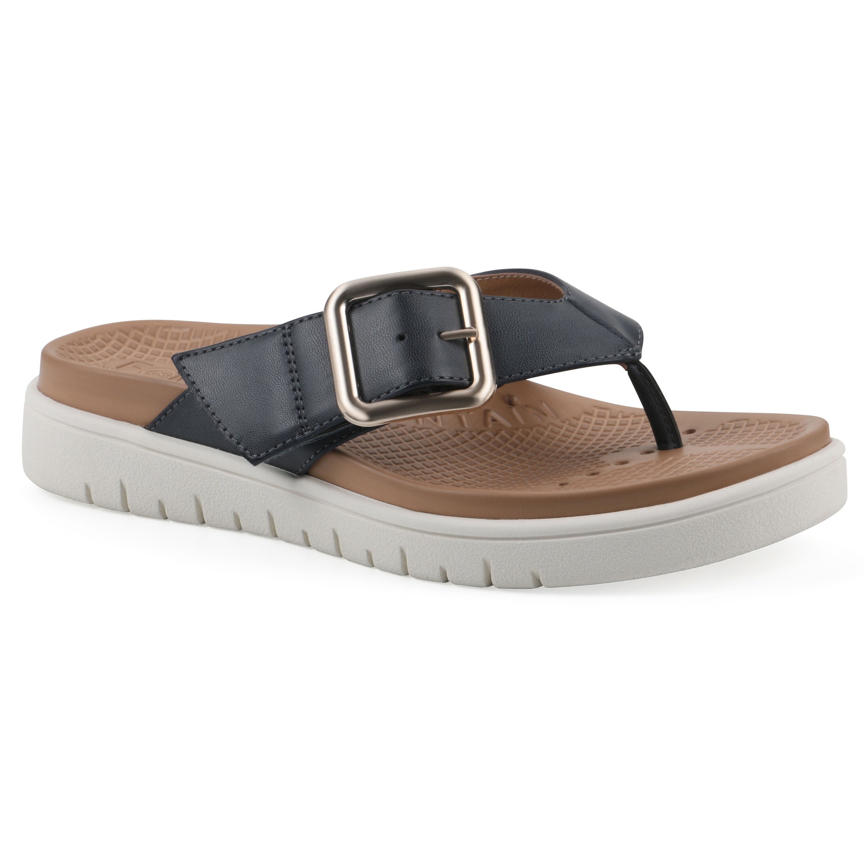 Nalla FOM Recovery Thong Sandal, NAVY SMOOTH, hi-res image number 0