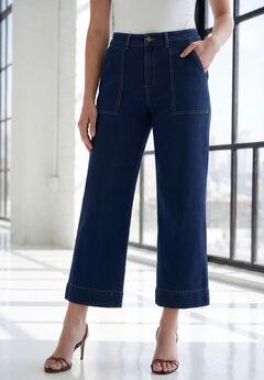 Plus Size Knit Flared Ankle Length Jean