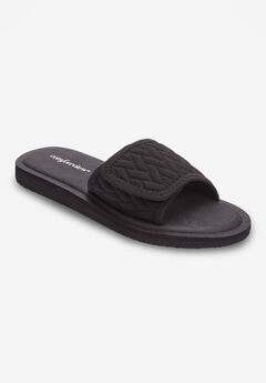 Black Flat Slide Sandals