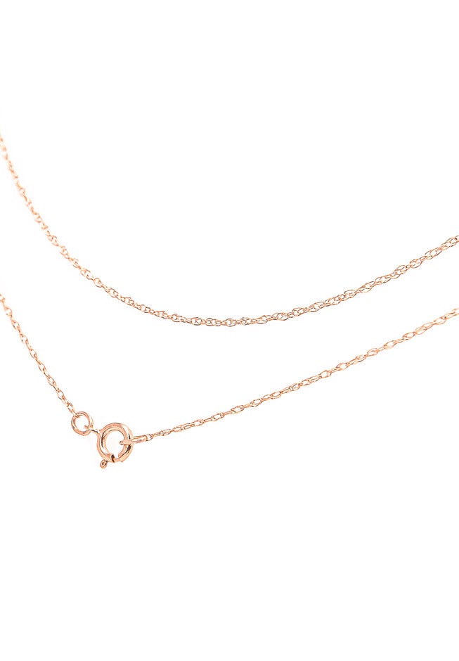 Solid Rose Gold Rope Chain Necklace Unisex 16 inches, , alternate image number 2
