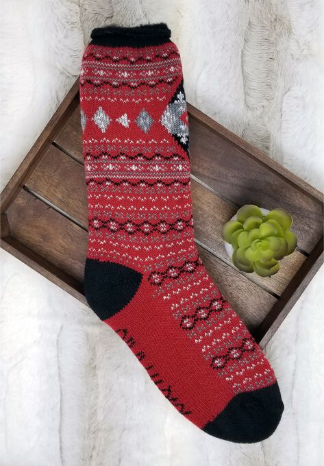 Diamond Fairisle Thermal Socks, , on-hover image number null
